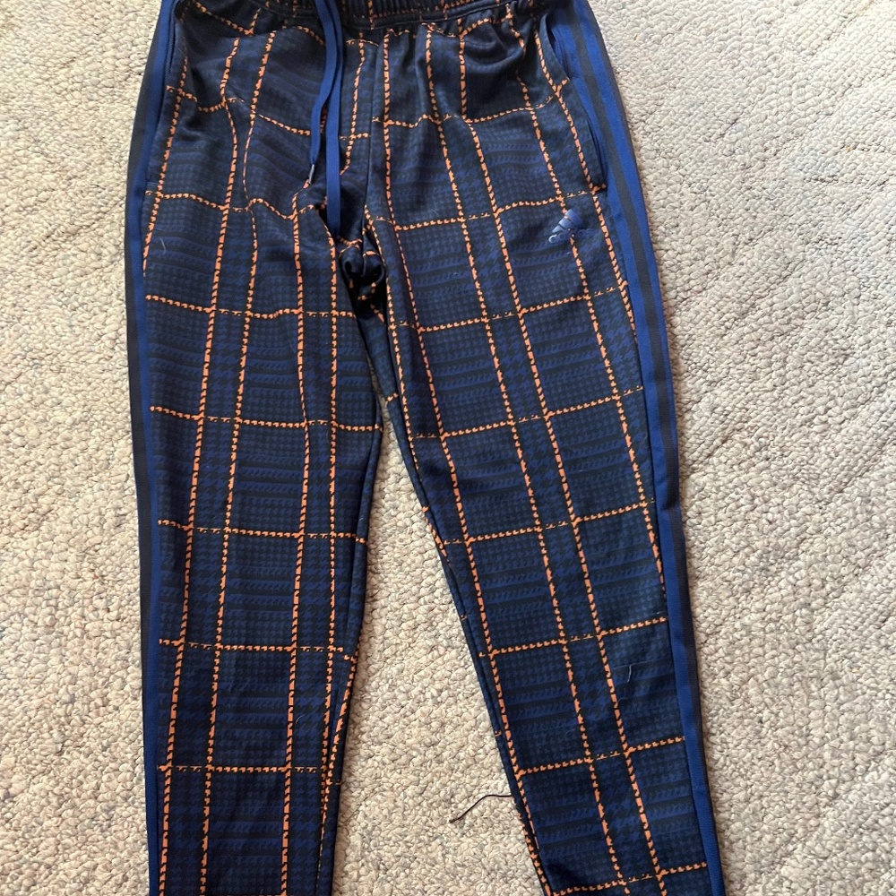 Men’s Medium Blue Checked Adidas Pants